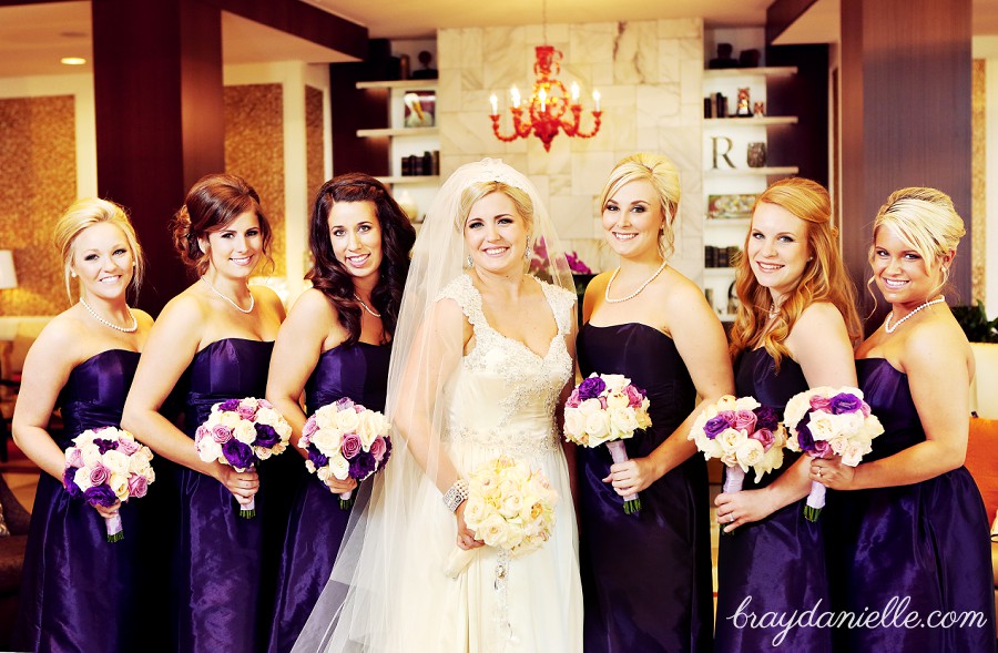 Purple Bridesmaid Dresses, wedding by Bray Danielle Photography at the Renaissance Hotel