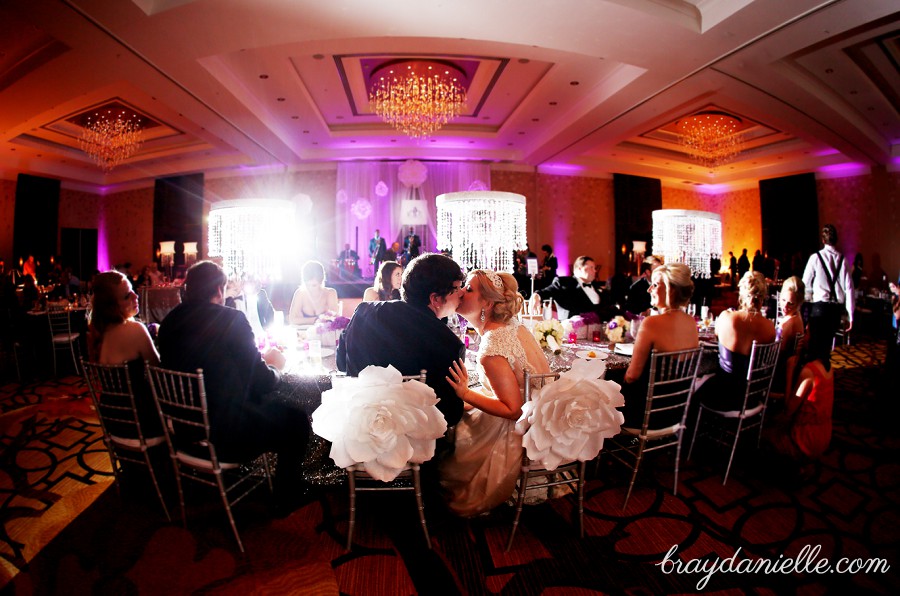 Wide Angle Bride and Groom Photo, wedding by Bray Danielle Photography at the Renaissance Hotel